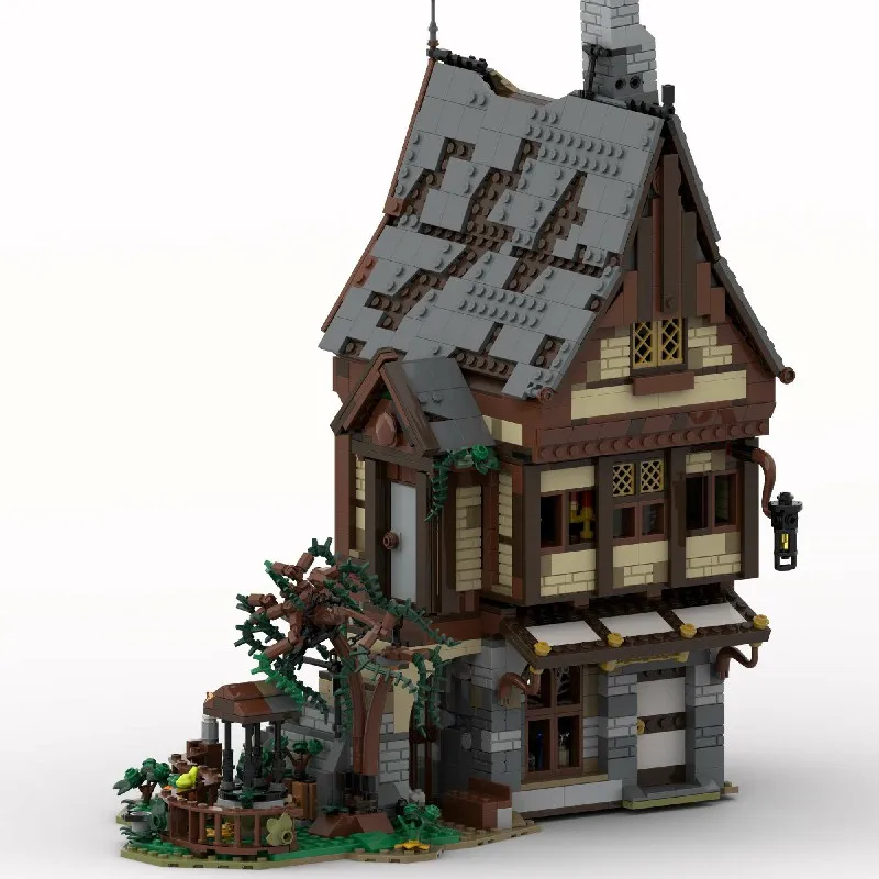 2148 قطعة MOC قلعة القرون الوسطى اللبنات الخيميائي المعماري وحدات نموذج الطوب الجمعية اللعب هدية للبالغين والأطفال