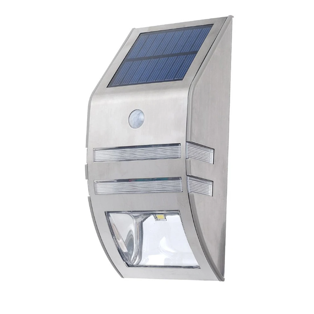 

Solar Motion Sensor LED Lights Outdoor Wall Light Stainless Steel Wireless Easy Install Waterproof Heatproof