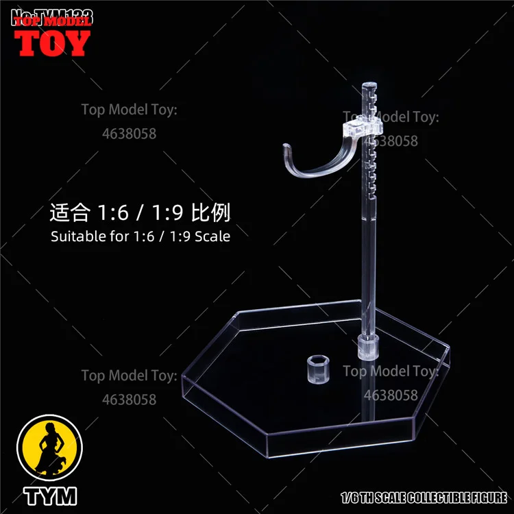 TYM133 1/6 1/10 1/12 Acrylic Hexagon Transparent Action Figure Base Display Stands Bracket For Support 4