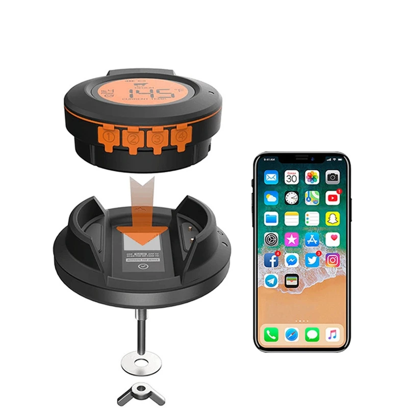2025 New Wireless Bluetooth Barbecue Electronic Smart Oven Thermometer Kitchen Food Barbecue Thermometer