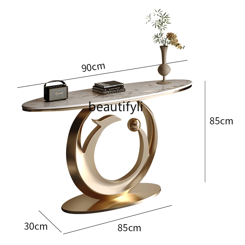 

Affordable Luxury Style Console a Long Narrow Table Modern Living Room Home Wall Shelf Aisle Corridor Side View Sets