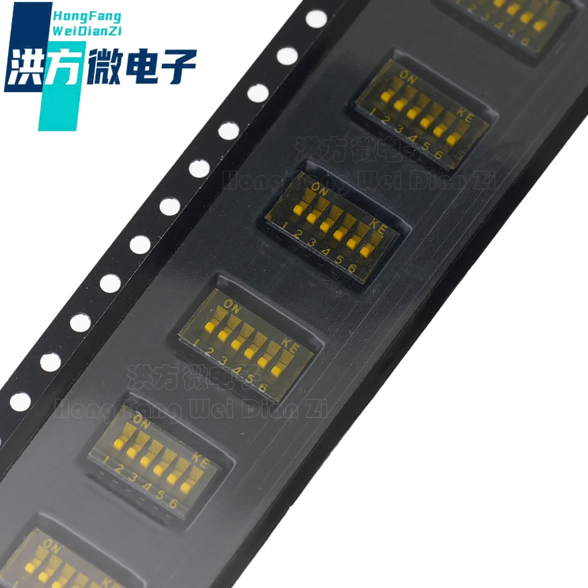 5ชิ้นต้นฉบับแป้นหมุน, ระยะห่าง1.27มม., Ke, SMD(J-Pin) เข้าโค้ง, ห่อเท้า, ชุบทอง, สวิตช์6ตำแหน่ง, รุ่น: DSHP06TJGER