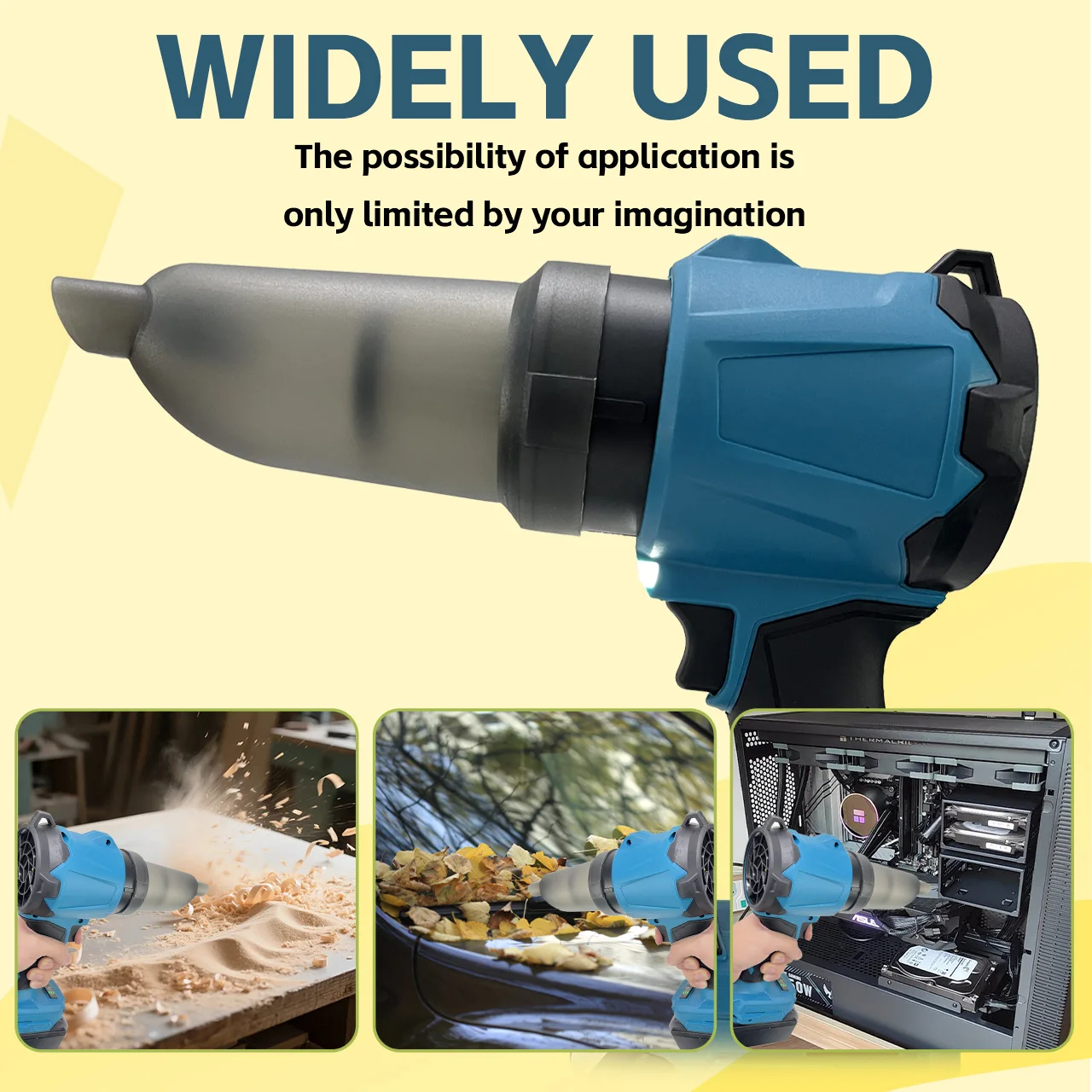 ONEVAN 3500W souffleurs d'air électriques sans brosse 300000 tr/min souffleur de feuilles sans fil portatif outils de soufflage de poussière pour broche de batterie Makita