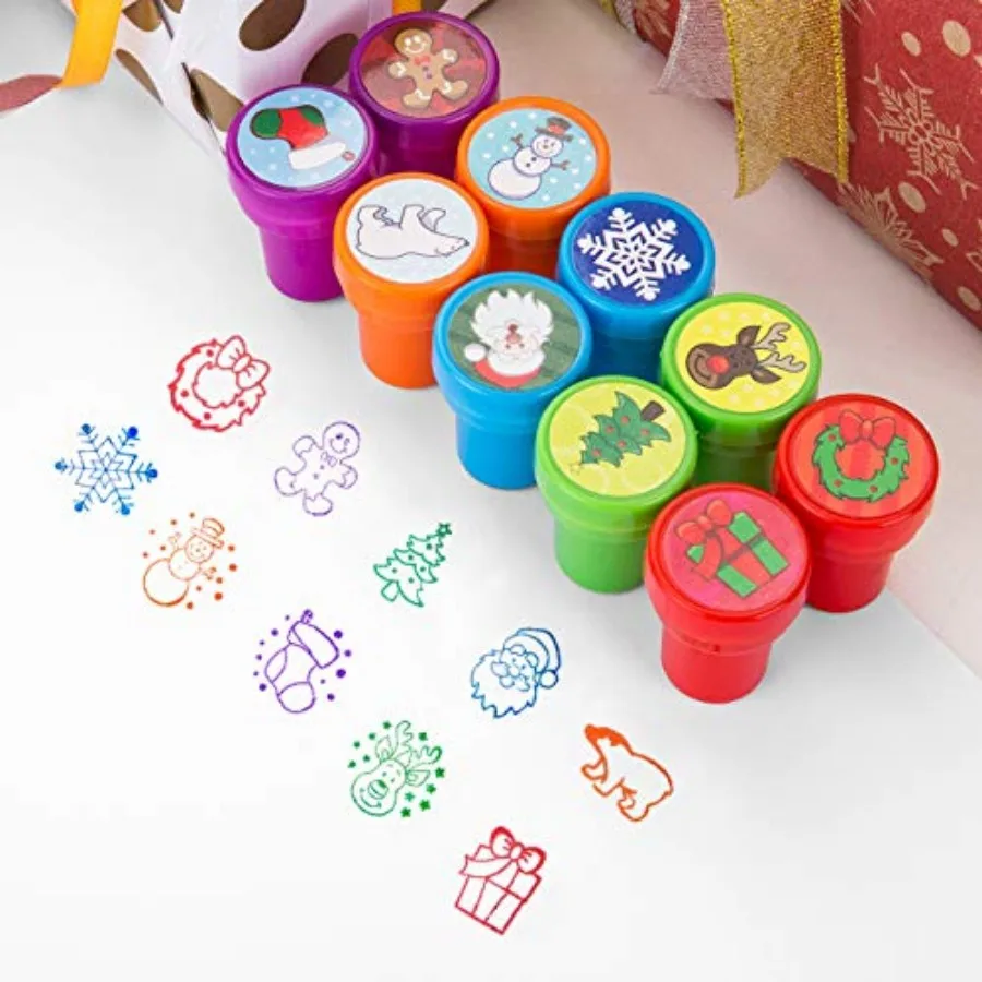 

Christmas Stamps for,Assorted Christmas Stampers Holiday Self Ink Stamps for Christmas Party Favor Treat Bag Fillers Chirstmas