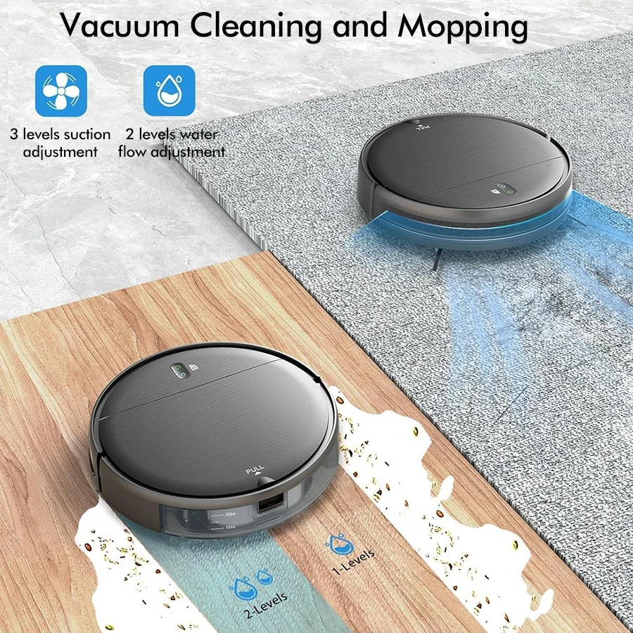 Z15 Robot Vacuum Cleaner, Maps Memory 5400Pa Suction, Smart WIFI App Remote, Virtual Navigate, Floor Carpet Washing for Home