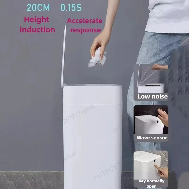 30L Smart Automatic Packing Trash Can, Large Capacity Induction Wastebasket, Food Waste Disposal Bin Home Cleaning Organizer