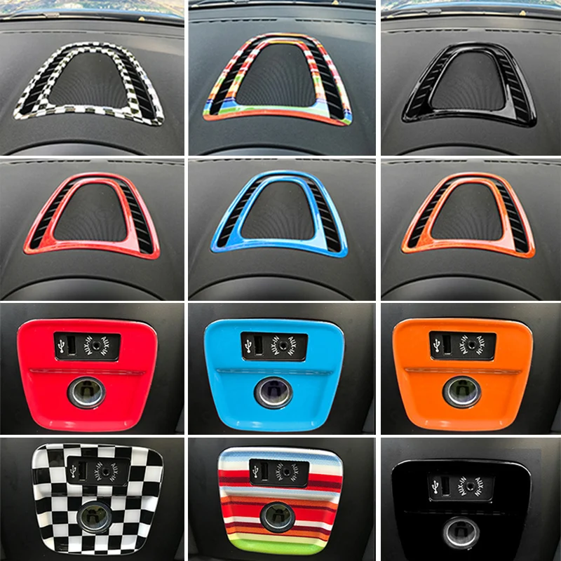 Interior Instrument Panel Center Decor Air Condition Vent Outlet USB Input Cover Trim for M Coope r Country F 60 Car Styling