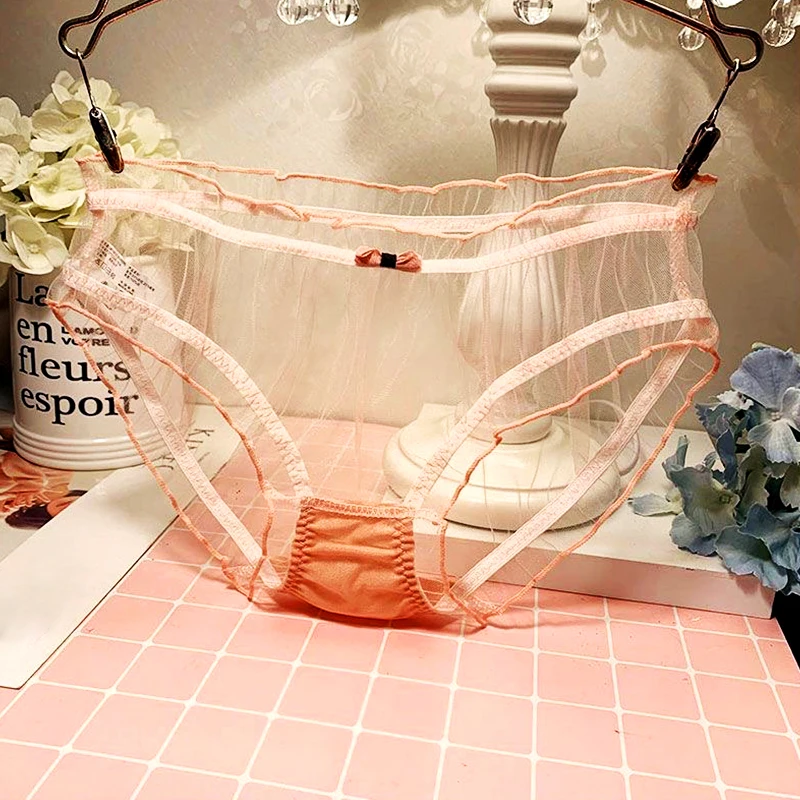 New Transparent Sexy Women Lace Panties Female Summer Pure Cotton Crotch Breathable Japanese Style Lolita Panty