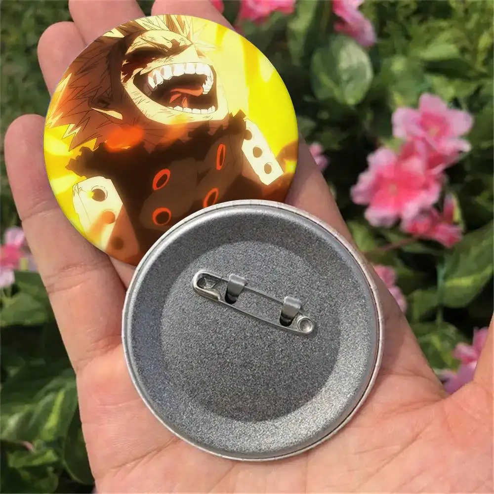 Cool Cartoon Katsuki Bakugo Badges 25 32 44 58 75 Mm Round Cosplay Pin Bag Decor Fans Collect Friends Gifts Brooch Souvenir