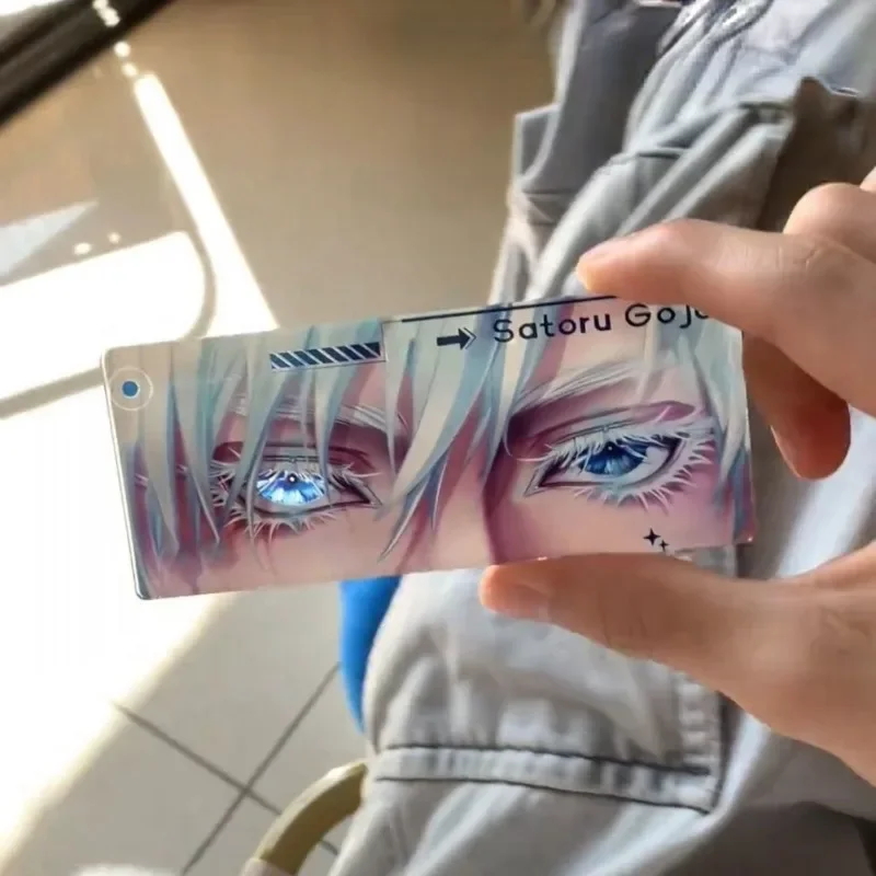 Jujutsu Kaisen Gojo Satoru قلادة العين بطاقة عاكسة أورورا اللعب أنيمي حقيبة الديكور حلقة رئيسية السحر الكرتون الهدايا الإبداعية
