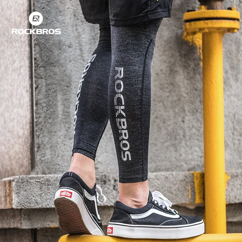 Imagen 1 del producto ROCKBROS-calentadores de ciclismo de seda de hielo, polainas con protección solar Anti-UV, mangas para piernas, mallas deportivas transpirables de alta elasticidad para bicicleta