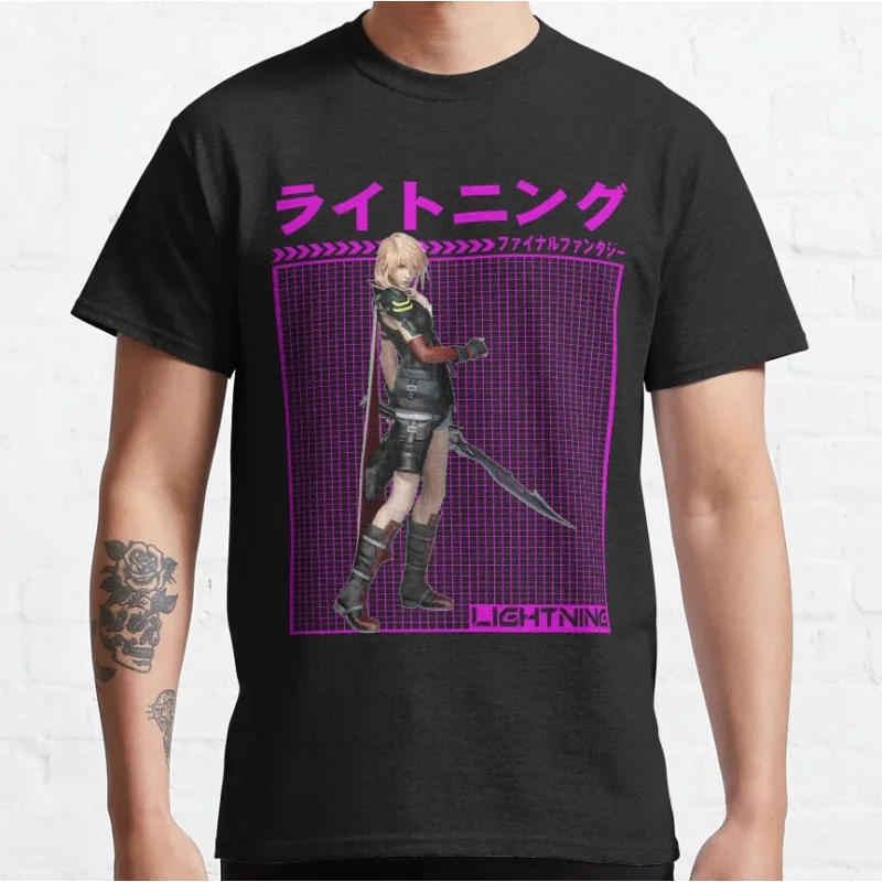 

FINAL FANTASY LIGHTNING Gift t shirt for RPG gamer 100% cotton printed tee Men's Short Sleeve Graphic Clothes All size tops