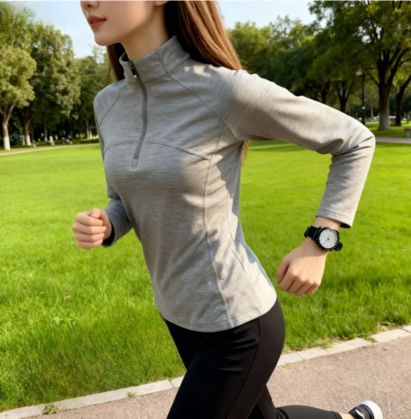 

Женская осенне-зимняя легкая флисовая быстросохнущая футболка, дышащий базовый слой для бега, спортивный топ на открытом воздухе