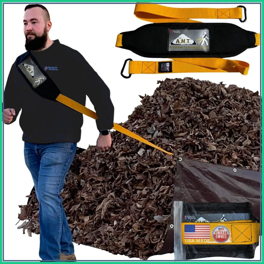 

Heavy Duty Tarp Strap for Leaf and Yard Waste - 10ft with Steel Carabiners