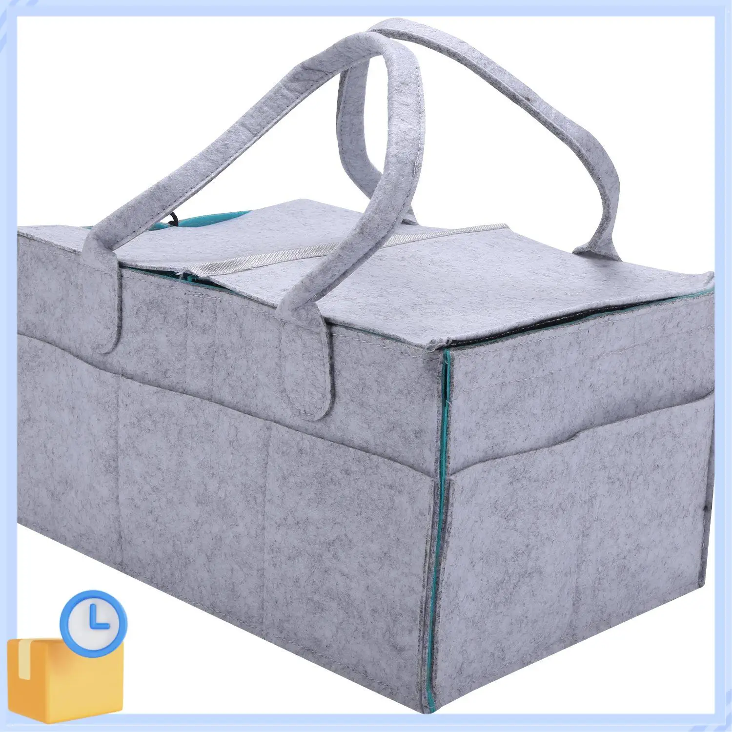 

ABTK-Foldable Felt Baby Diaper Caddy Organiser Removable Lid Storage Bag Kid Toys Portable Bag Box For Car Travel Changing Table