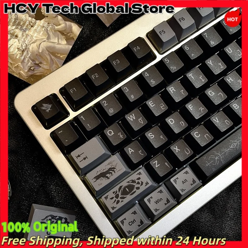 HCY Occult Mystic Theme PBT Keycaps Cherry Profile 5-Side Dye Sub Wearproof MX Cross Stem Keycap For 60 65 75 Alice Mech KBD