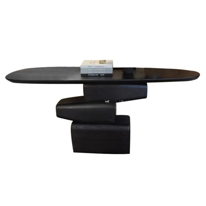 

Wabi Sansan Wind Entrance Art Case Retro Black Solid Wood Furniture Ornament Medieval Entrance Platform