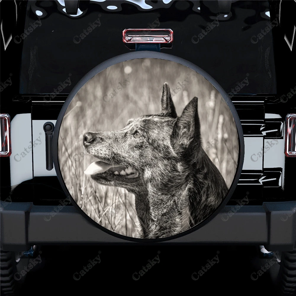 

Australian Cattle Dog Print Spare Tire Cover Waterproof Tire Wheel Protector for Car Truck SUV Camper Trailer Rv