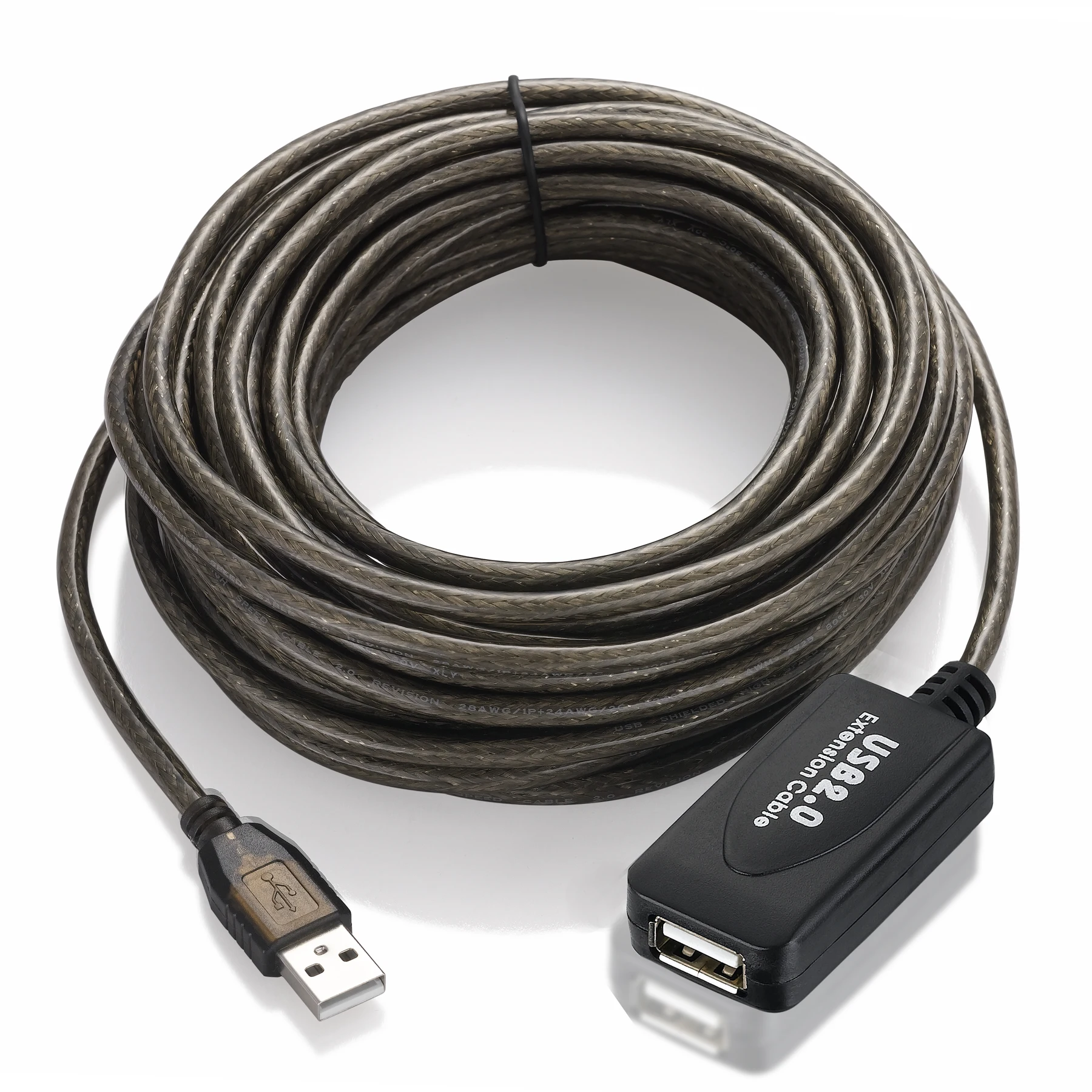 Bochara USB 2.0 Extension Cable Type A Male to Female Dual Shielding(Foil+Braided) Active Booster Chips 5m 10m 15m 20m 30m