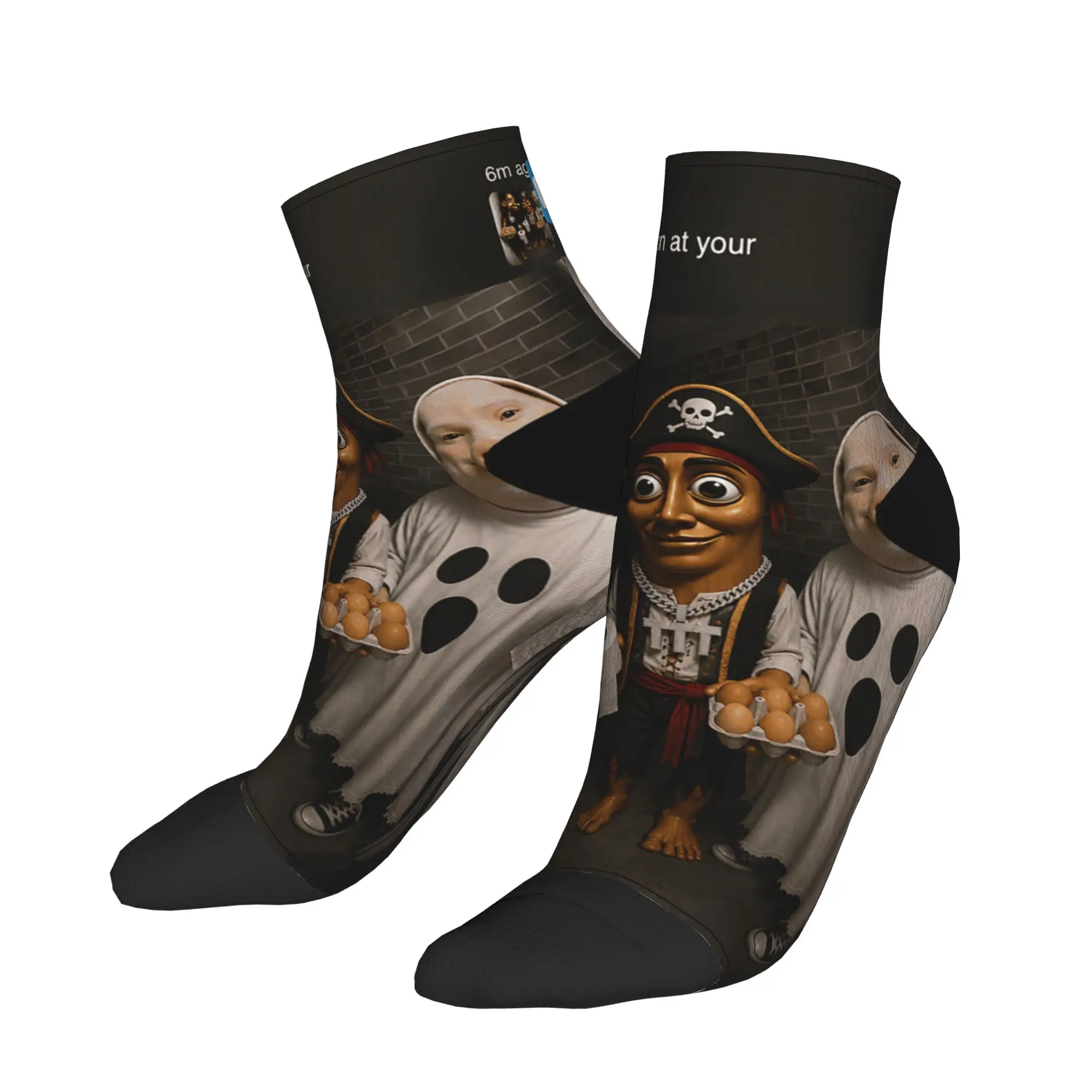 Unisex Men Casual Socks Tung Sahur Neegy Meme Doorbell John Pork Halloween Breathable Sock Summer Design Running Sports Socks