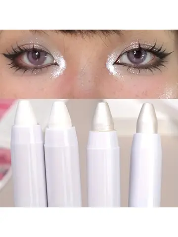 1pc Shimmering Highlight Stick, Glitter White Eyeshadow Pencil for Bright Eyes, Dazzling Effect Makeup Highlighter