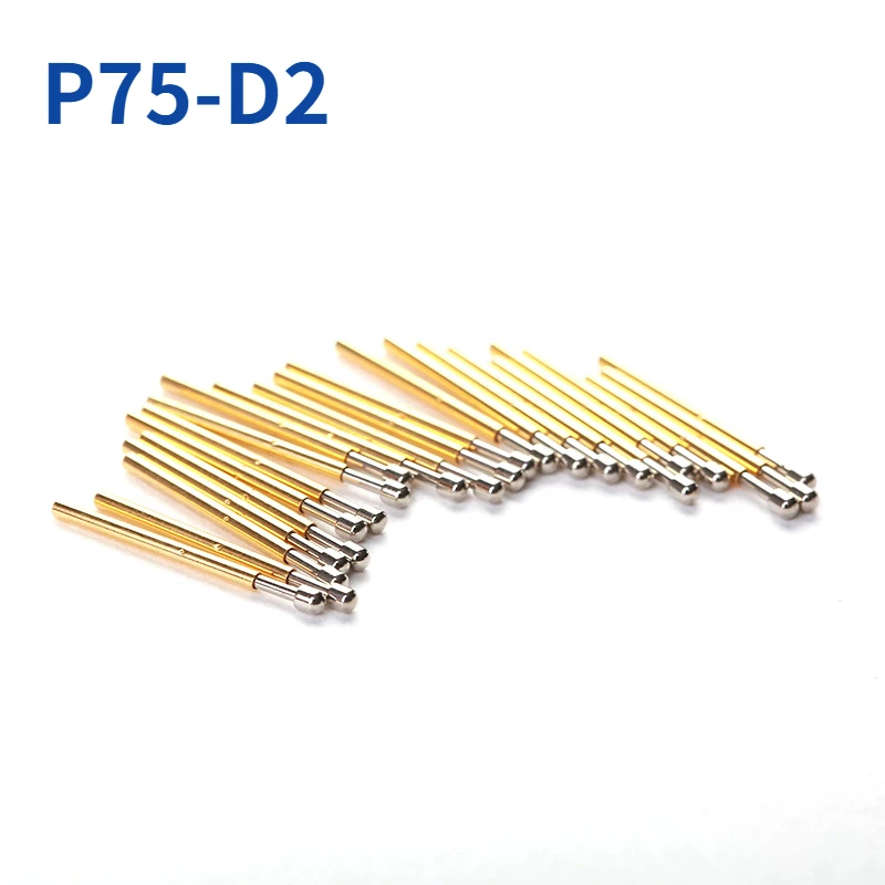 100PCS/Package P75-D2 Big Round Head Spring Test Probe Diameter 1.02mm Length 16.5mm PCB Test Pin