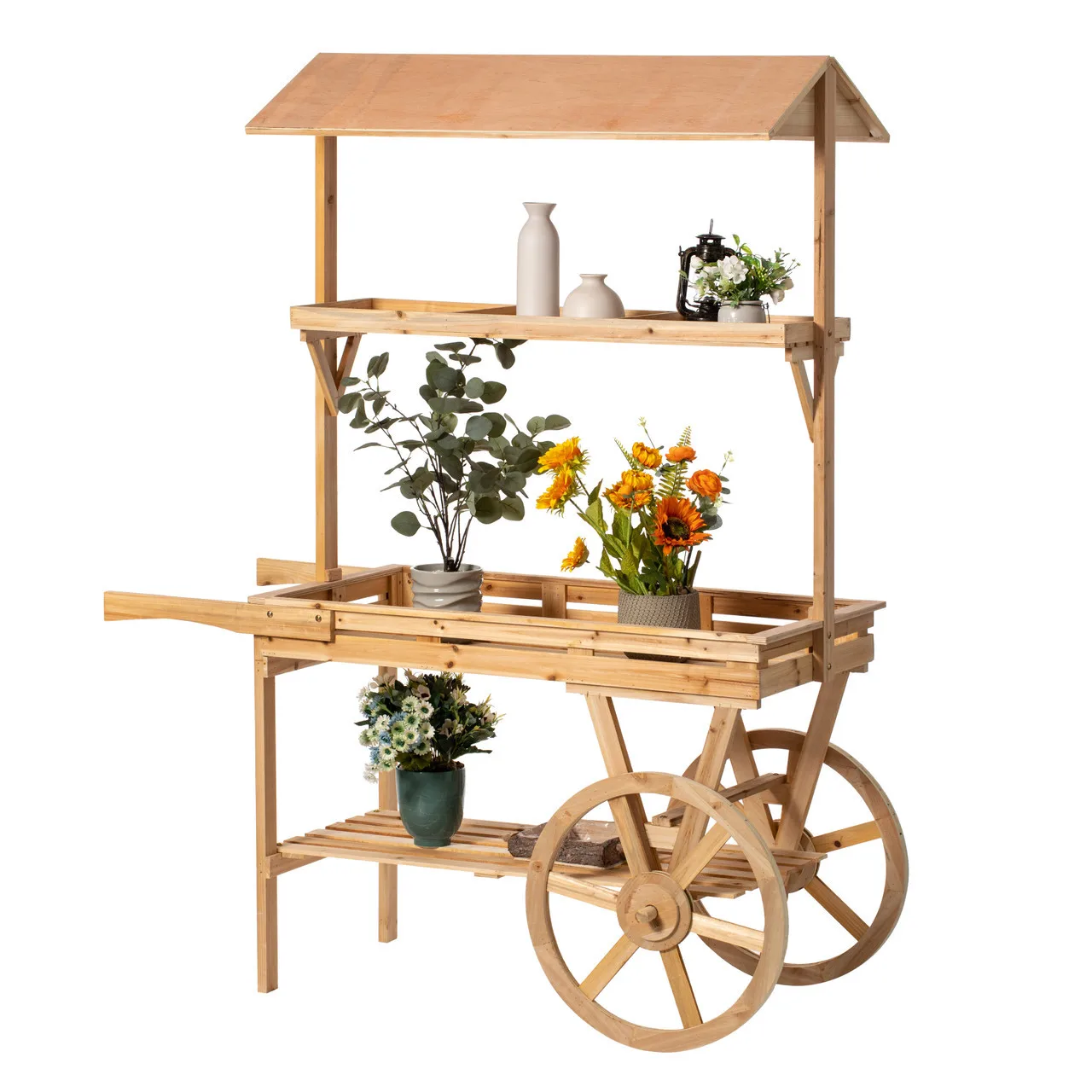 Place A Stall for Sale Float Trolley Flower Room Window Shelf Display Flower Stand Old Flower Ornament