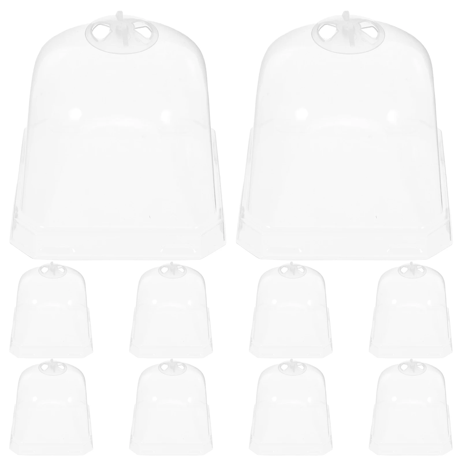 

12 Pcs Square Flowerpot Bell Protector Cover Conical Garden Plant Protection Domes Spacesaving Design Succulents Humidity