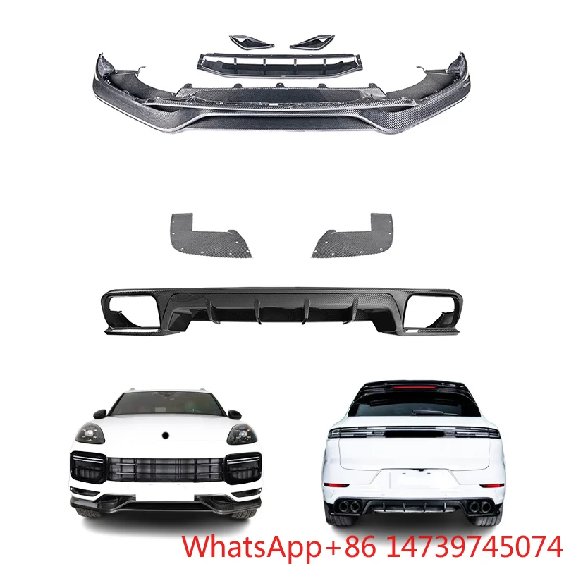 2018-2023 9Y0 Turbo Style Carbon Fiber Front Rear Bumper Lip Exterior Modification Upgrade PartsOld To New Facelift Body Kit