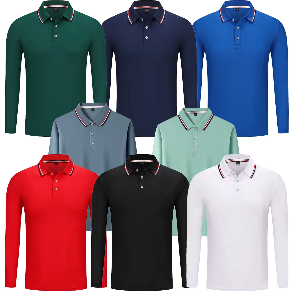 

Men's Long Sleeved Solid Color POLO Casual Slim Fit Team Wear Work Wear Spring Autumn Top Color Multiple Choices