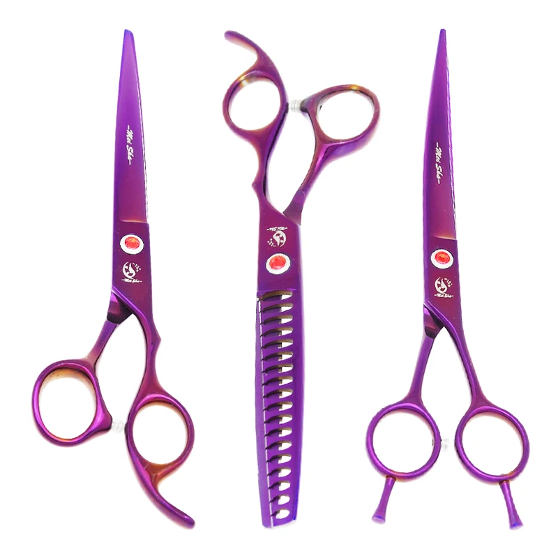 Meisha 7 inch Professional Pet Grooming Shears Animal Straight Curved Cutting Thinning Hair Scissors Dog Cat Accessories B0022A