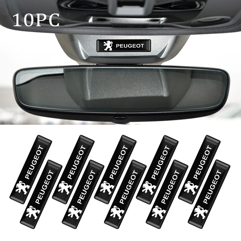 Pegatinas 3D de epoxi para decoración interior de coches, accesorios para emblemas de Peugeot 406, 207, 108, 506, 307, 408, 106, 107, 208