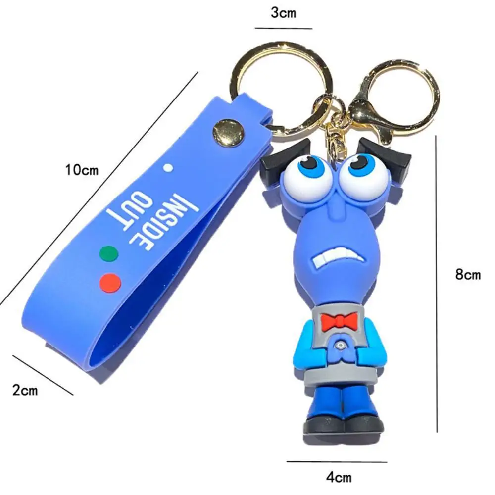 New Disney Inside Out 2 Keychain Cartoon Pixar 3D Anime Figures For Adult Kawaii Backpack Bag Car KeyRing Pendant Kids Toys Gift