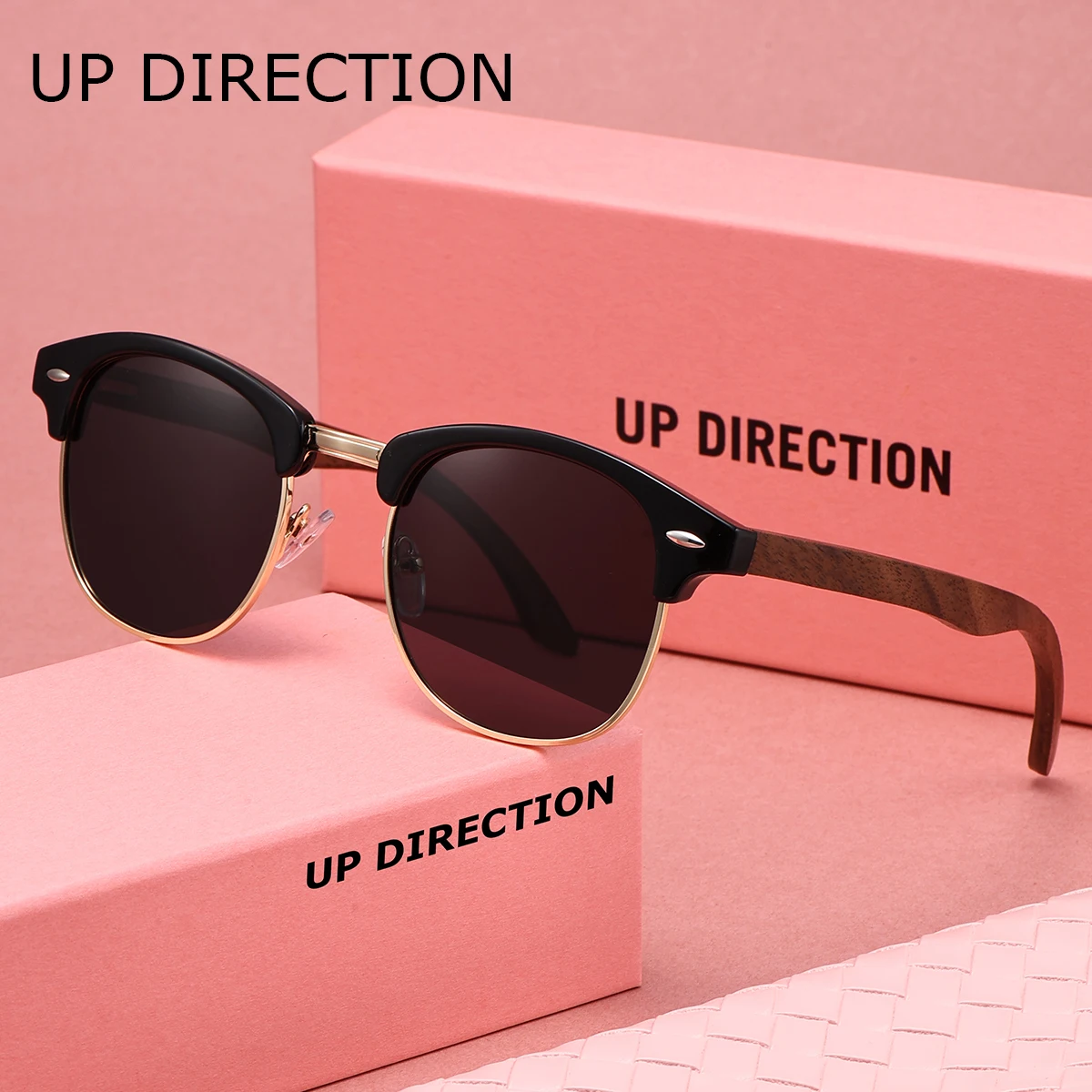 

UP Direction 1 шт. отпуск стиль отдыха женские поляризационные солнцезащитные очки для спорта на открытом воздухе круглая оправа мужские очки подарок для рыбалки