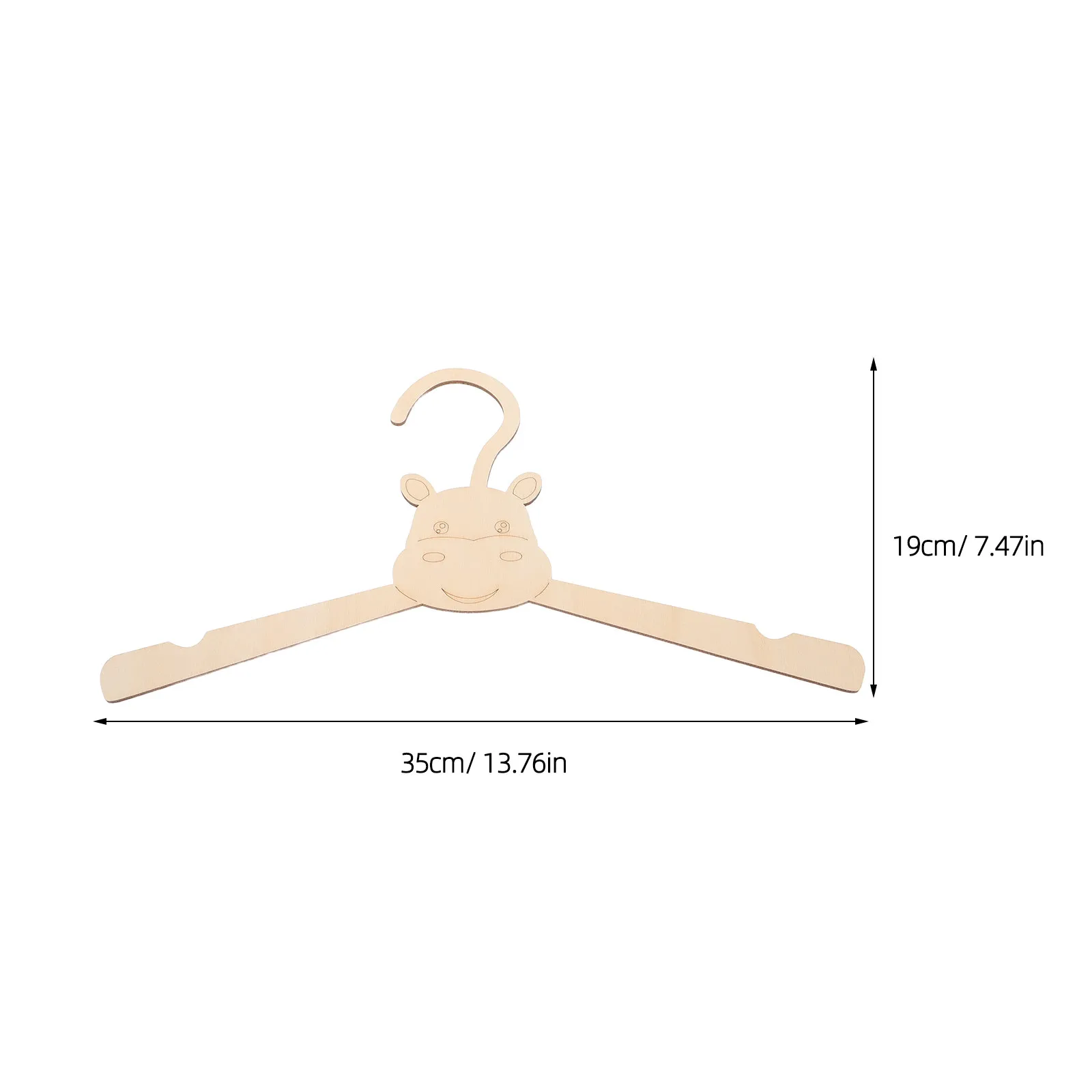 10Pcs Wooden Nursery Hangers Hippo Shaped Baby Clothes Organizers Kids Closet Animal Design Newborn Coat Holders
