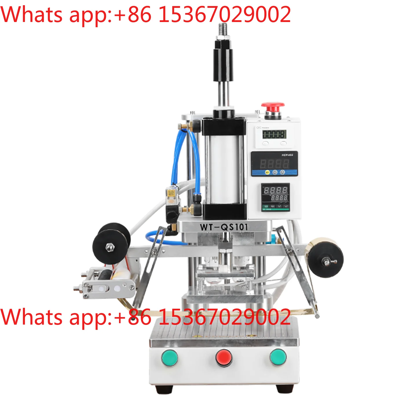 WT-QS101 Pneumatic hot stamping machine Business card brand LOGO embossing machine Wood branding automatic hot stamping machine