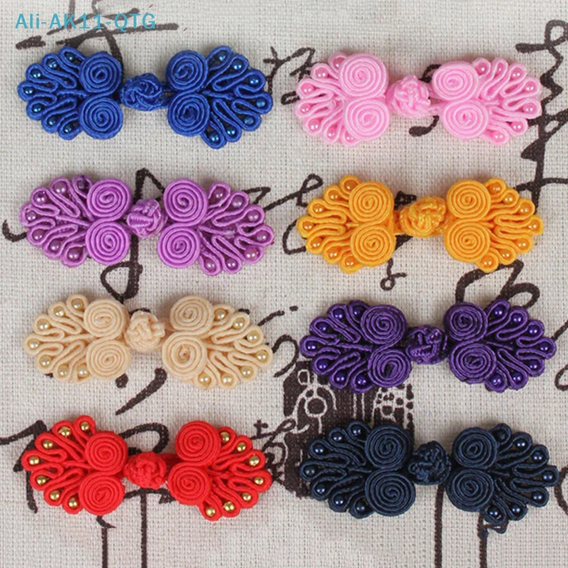 NEW 10Pcs Nylon Buttons Chinese Knot Button Chinese Handmade Cheongsam Tang Suit Buttons Knot Fastener Closures