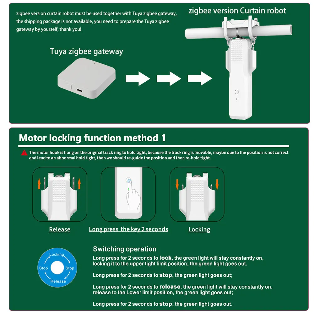 LifeLibero-Robot de cortina Zigbee 5th Tuya, Motor Universal para cortinas inteligentes, abridor de ventanas, varilla de controlador, riel en U,