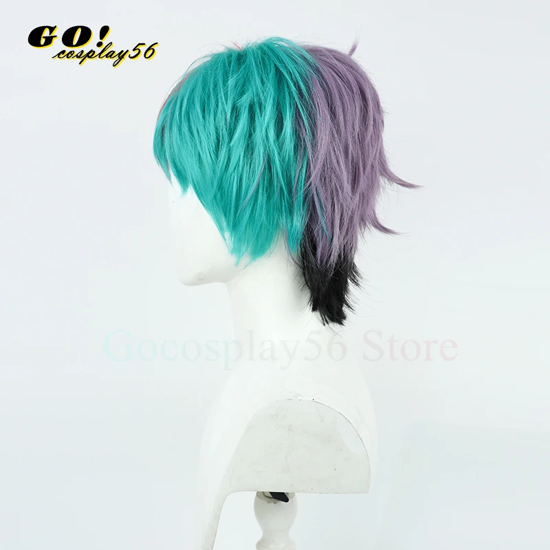 RainDrops-Perruque de Cosplay de Joe Rikipiercplay, Cheveux Synthétiques Courts Roses et Bl192., VTuber Virtual Idol Py Play Sauna Wear