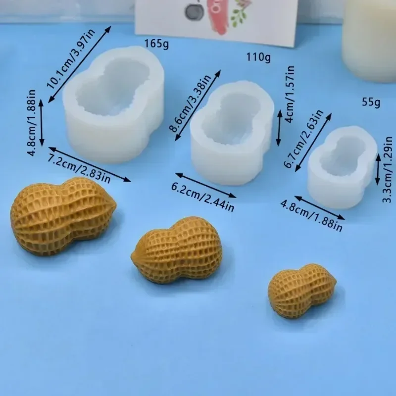 3pcs 2026 Top QualityNew Simulated Peanut Silicone Mold, DIY Handmade Candle Soap Plaster Resin Mould Craft