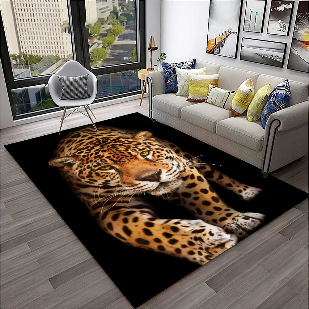 Beast Leopard Cheetah Cartoon Animal Carpet Rug For Home Living Room Bedroom Sofa Doormat Decor,Kids Area Rug Non-slip Floor Mat