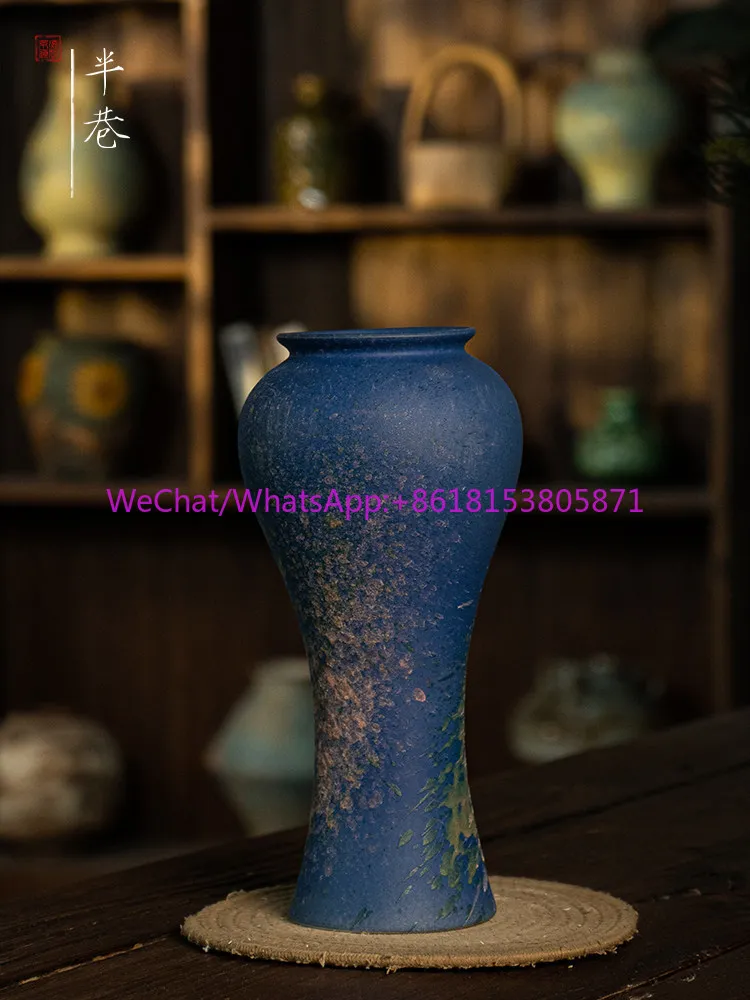 Ceramic vase, fishtail vase, dried flower arrangement, pomegranate rich bamboo hydroponic pottery pot, green plant pot