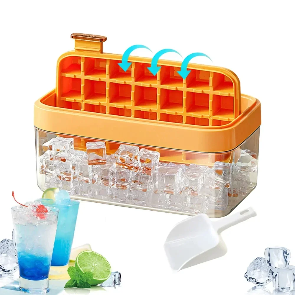 Reusable Food Grade Frozen Ice Cube Molds Ice Cube Molds With Easy Release Ice Cubes With Storage Box For Frozen Cocktails