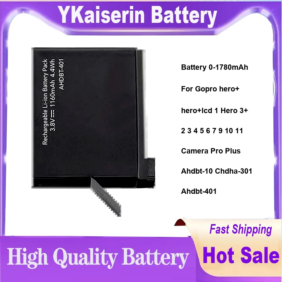 Battery 0-1780mAh For Gopro hero+ hero+lcd 1 Hero 3+ 2 3 4 5 6 7 9 10 11 Camera Pro Plus Ahdbt-10 Chdha-301 Ahdbt-401