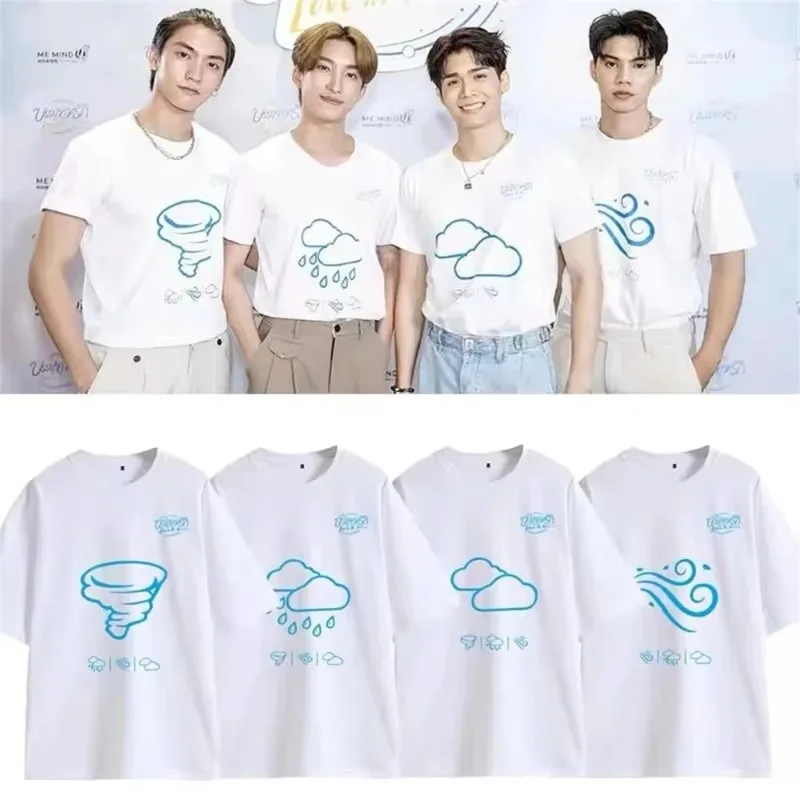 Summer Men Cotton Tshirt Thai Drama Love in The Air Fort Peat Boss Noeul Bossnoeul FortPeat Costume Casual Loose Student Gift