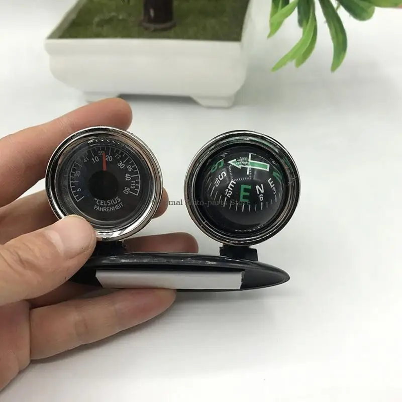 

Car Guide Ball Compasses With Thermometers Direction For Dashboard Decoration