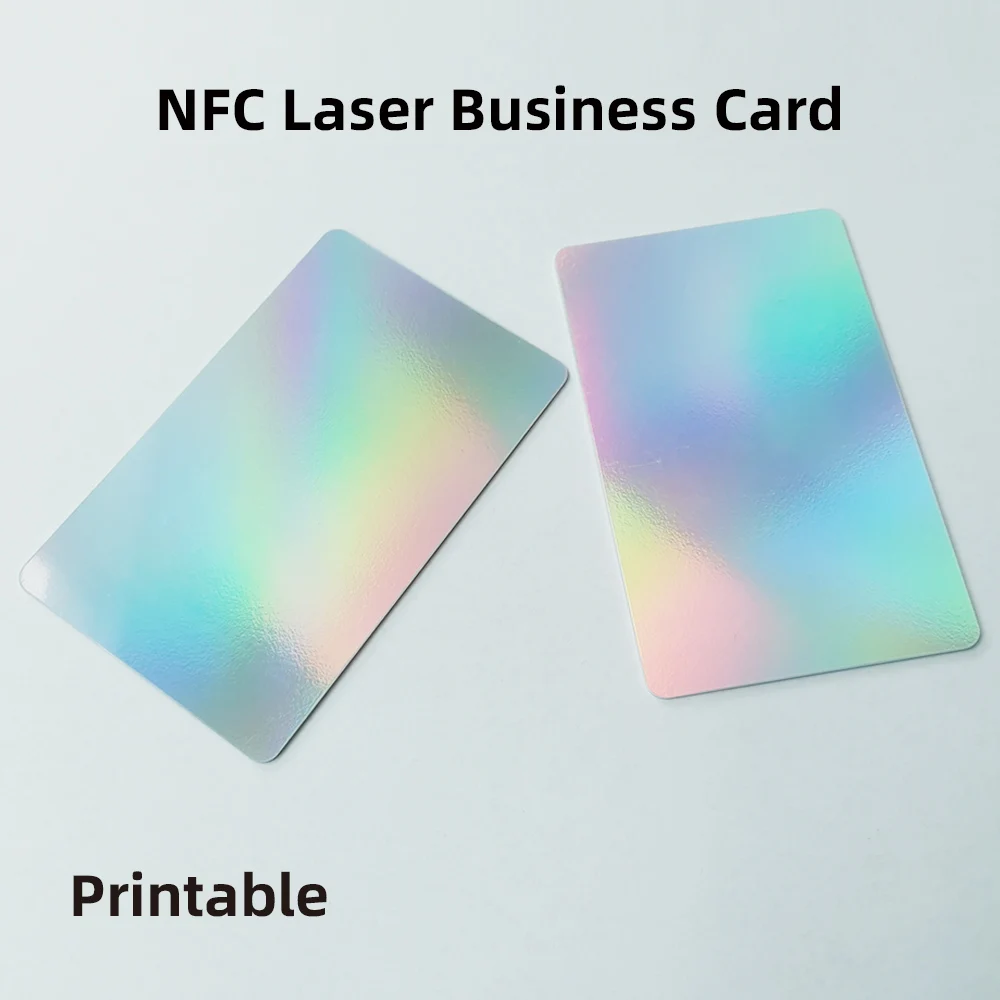 NFC Advanced Business Card Laser Hologram effect Instantly Share Social Media Cards 144Bytes 13.56MHz All Smartphone Compatible