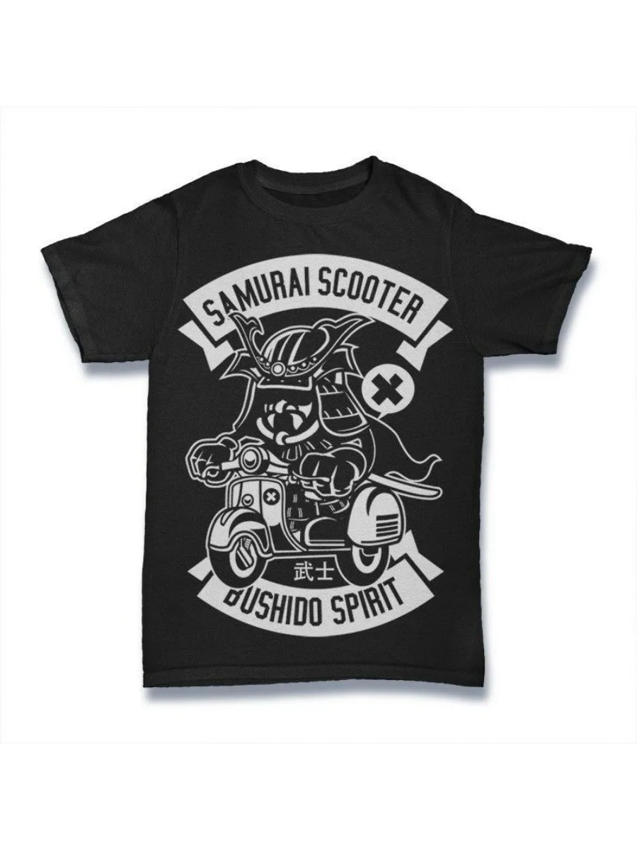 Funny Design Cute Cartoon Samurai Scooter T-Shirt. Summer Cotton Short Sleeve O-Neck Mens T Shirt New S-3XL