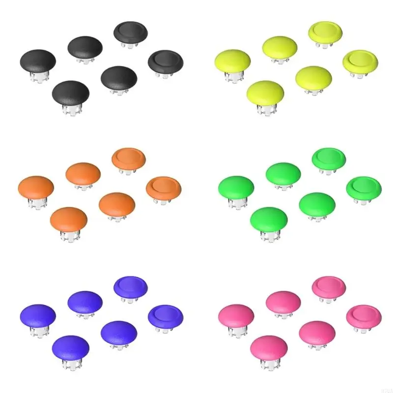 97QA Pack of 6 Silicone Analog Joystick ThumbstickGrip Caps Thumb Stick Grip Cap Skin For PS5 Edge Elite Controller Accessory