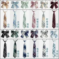 JK Lolita Girls Adjustable Plaid Necktie and Bow Ties Japan Korea School Women Uniform Anime Cosplay Collar Butterf Bowknot Ties